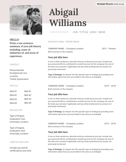 free resume templates from hubspot